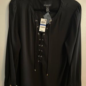 Women’s INC international concepts, black XL, long sleeve blouse